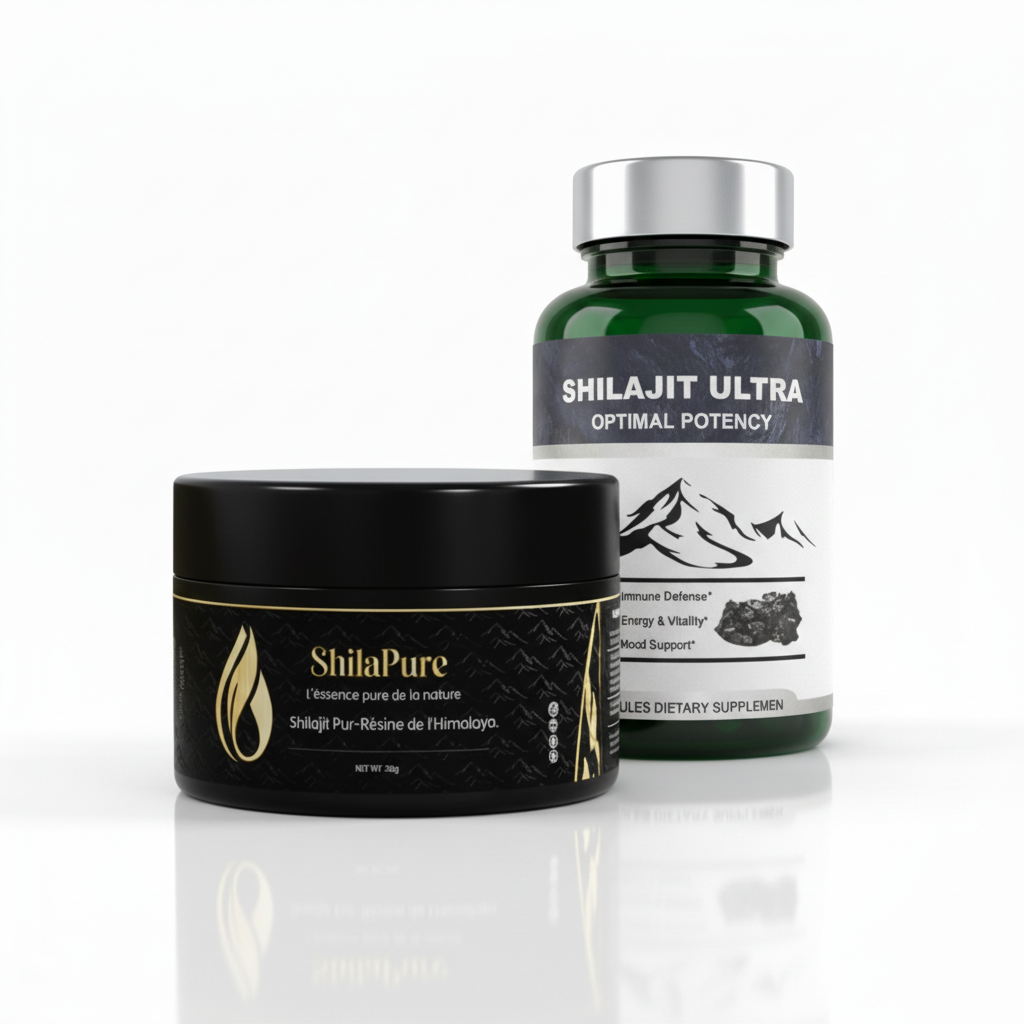 Pack Shilajit Gabon – Résine Pure + Gélules Naturelles