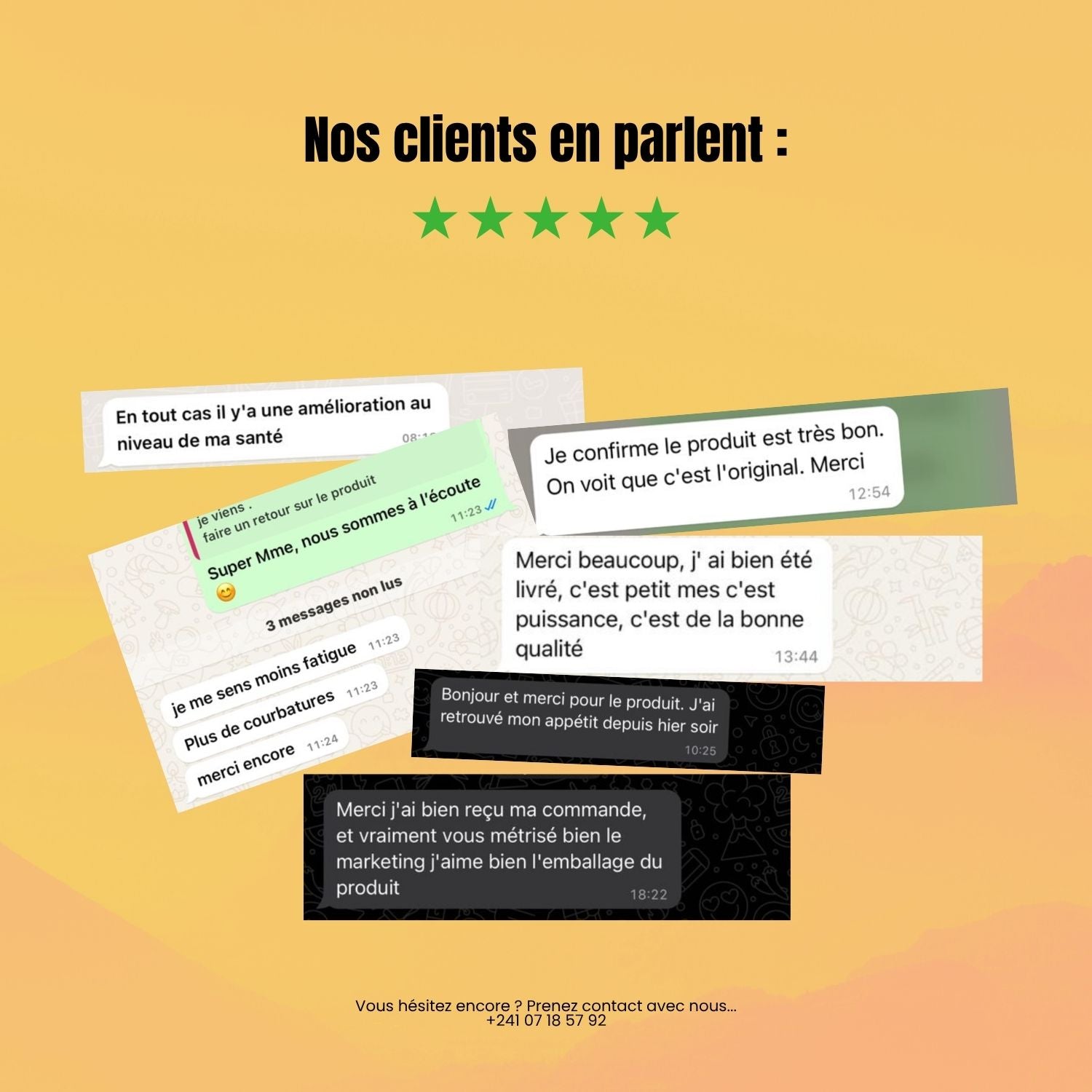 Avis et témoignages clients positifs sur Shilapure Shilajit Gabn Libreville,